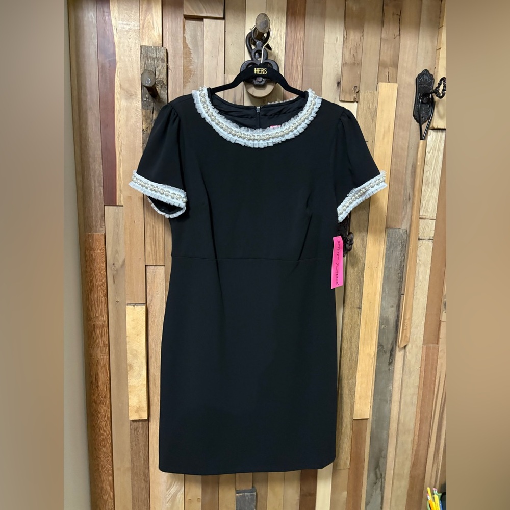 Women’s size 14 Betsey Johnson black with bead detail dress